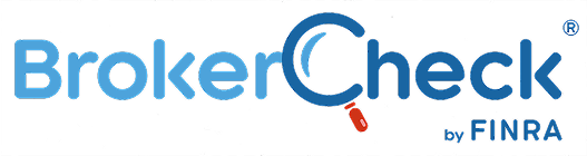 Logo for BrokerCheck by FINRA, with the letter “C” in "Check" designed to look like a magnifying glass with a red handle.